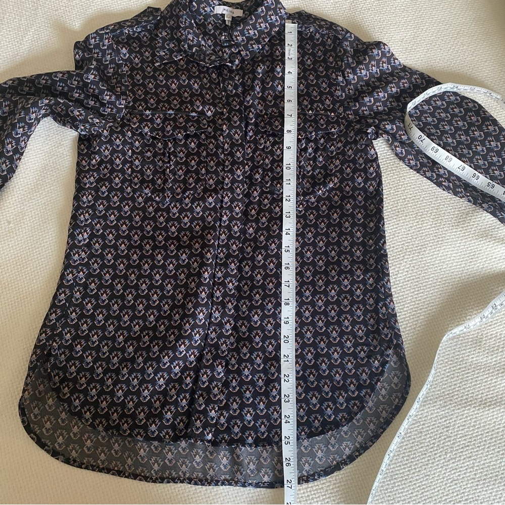 Reiss Lola Print Blouse Black Print Size 0 US - Picture 12 of 16